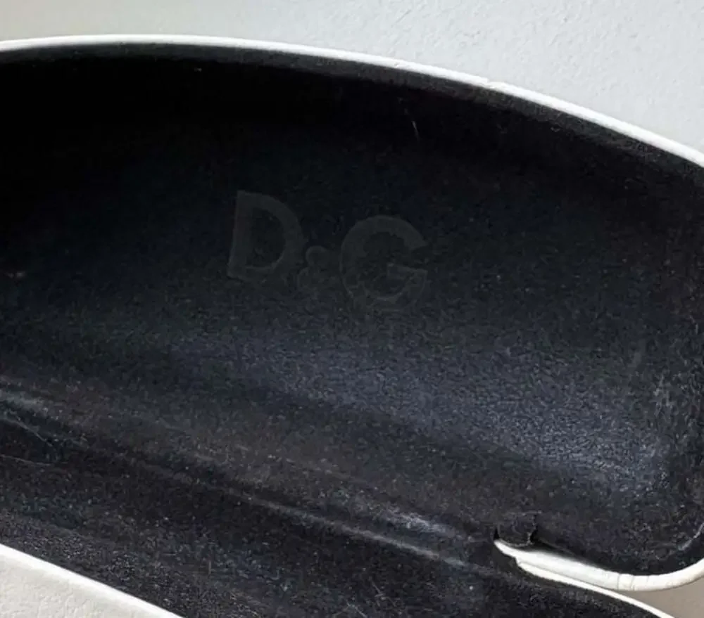 D&G Dolce & Gabbana White Hardshell Clamshell Eyeglasses Sunglasses Case